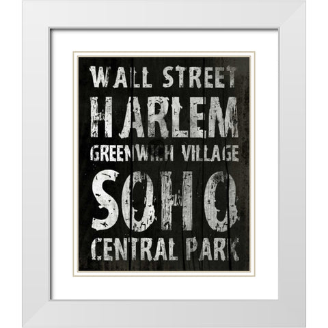 New York White Modern Wood Framed Art Print with Double Matting by Grey, Jace