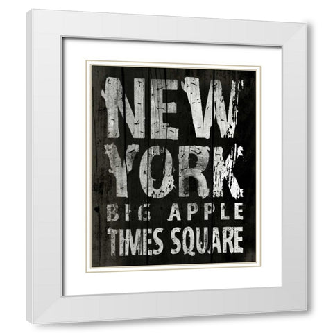 New York Mate White Modern Wood Framed Art Print with Double Matting by Grey, Jace