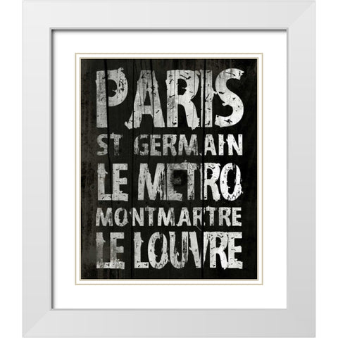 Paris White Modern Wood Framed Art Print with Double Matting by Grey, Jace