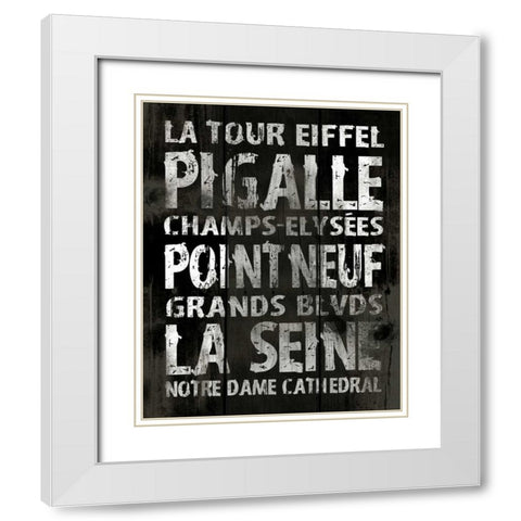 Paris Mate White Modern Wood Framed Art Print with Double Matting by Grey, Jace