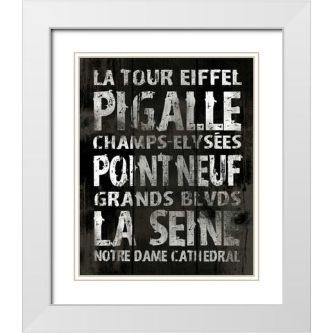 Paris Mate White Modern Wood Framed Art Print with Double Matting by Grey, Jace