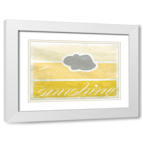 Sunshine Stag White Modern Wood Framed Art Print with Double Matting by Grey, Jace