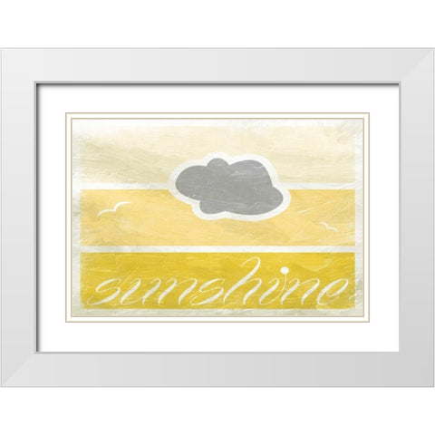 Sunshine Stag White Modern Wood Framed Art Print with Double Matting by Grey, Jace