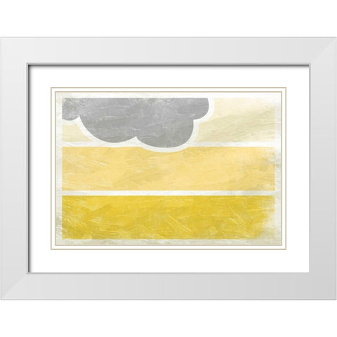 Pattern1 Stag White Modern Wood Framed Art Print with Double Matting by Grey, Jace