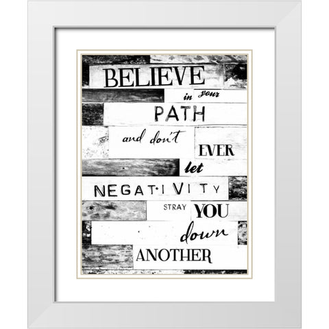 Believe White Modern Wood Framed Art Print with Double Matting by Grey, Jace