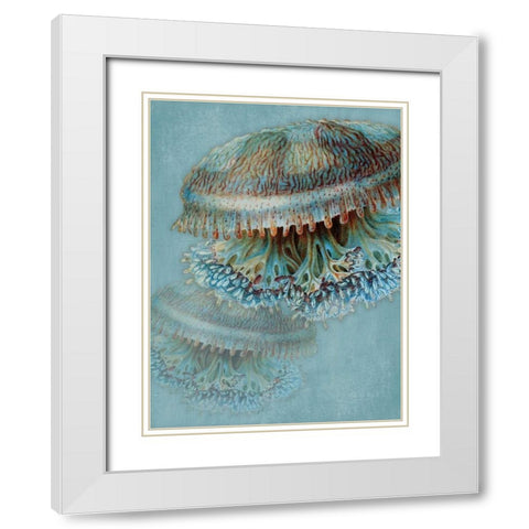 Blue Sea White Modern Wood Framed Art Print with Double Matting by Grey, Jace