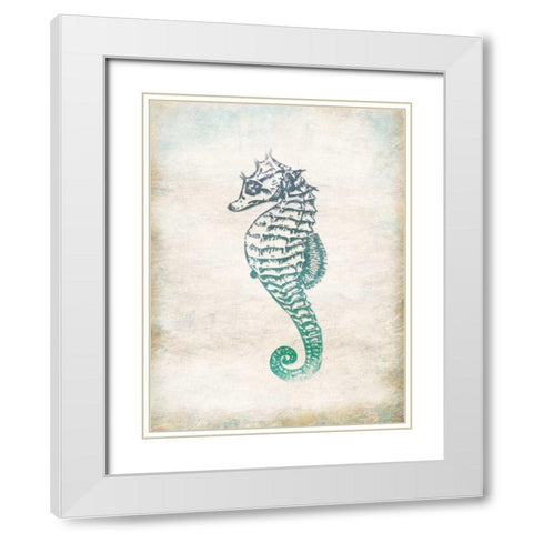 Seahorse White Modern Wood Framed Art Print with Double Matting by Grey, Jace