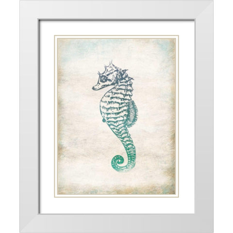 Seahorse White Modern Wood Framed Art Print with Double Matting by Grey, Jace