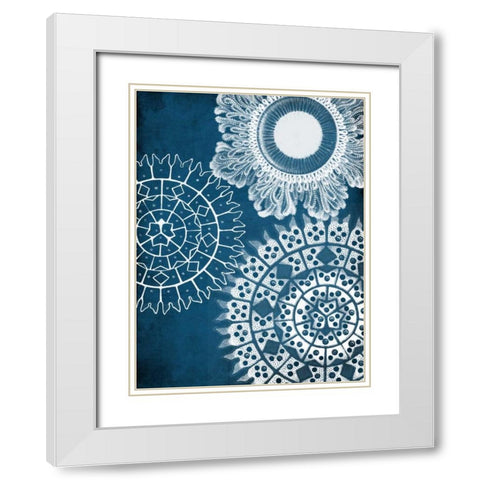 Blue Patterns Mate White Modern Wood Framed Art Print with Double Matting by Grey, Jace