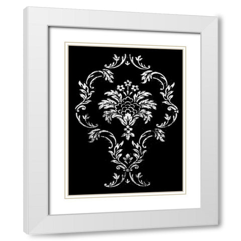 black pattern White Modern Wood Framed Art Print with Double Matting by Grey, Jace