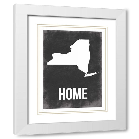 NY Home White Modern Wood Framed Art Print with Double Matting by Grey, Jace
