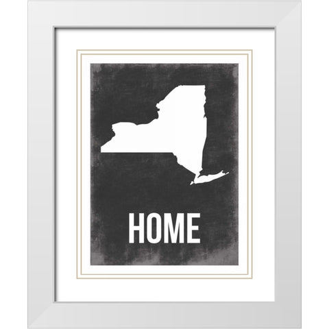 NY Home White Modern Wood Framed Art Print with Double Matting by Grey, Jace