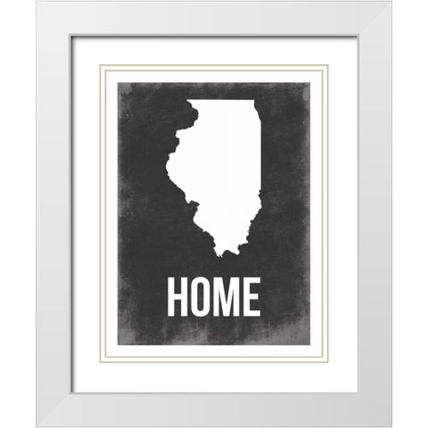 ILLinois Home White Modern Wood Framed Art Print with Double Matting by Grey, Jace