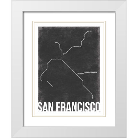 San Fran White Modern Wood Framed Art Print with Double Matting by Grey, Jace
