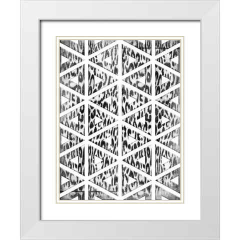 Triangular animals BW White Modern Wood Framed Art Print with Double Matting by Grey, Jace