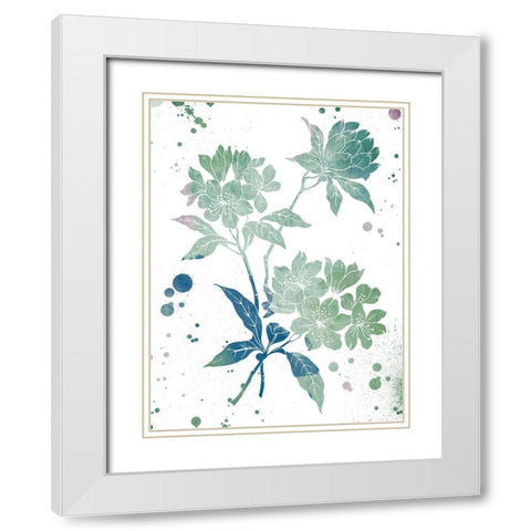 Floral Neutral Splatter White Modern Wood Framed Art Print with Double Matting by Grey, Jace