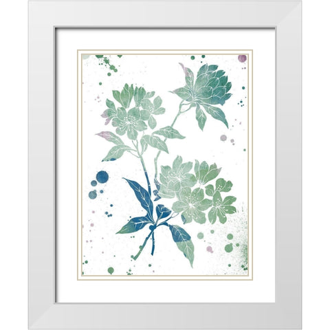 Floral Neutral Splatter White Modern Wood Framed Art Print with Double Matting by Grey, Jace