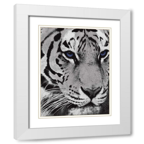 Purple Eyes White Modern Wood Framed Art Print with Double Matting by Grey, Jace