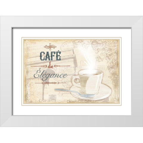 Cafe Elegance White Modern Wood Framed Art Print with Double Matting by Grey, Jace