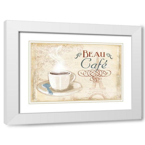 Beau Cafe White Modern Wood Framed Art Print with Double Matting by Grey, Jace