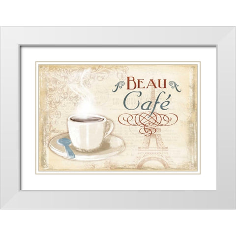 Beau Cafe White Modern Wood Framed Art Print with Double Matting by Grey, Jace