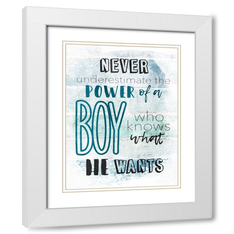 He Wants White Modern Wood Framed Art Print with Double Matting by Grey, Jace