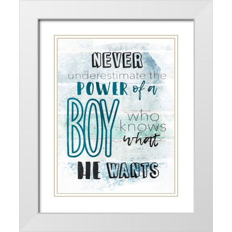 He Wants White Modern Wood Framed Art Print with Double Matting by Grey, Jace
