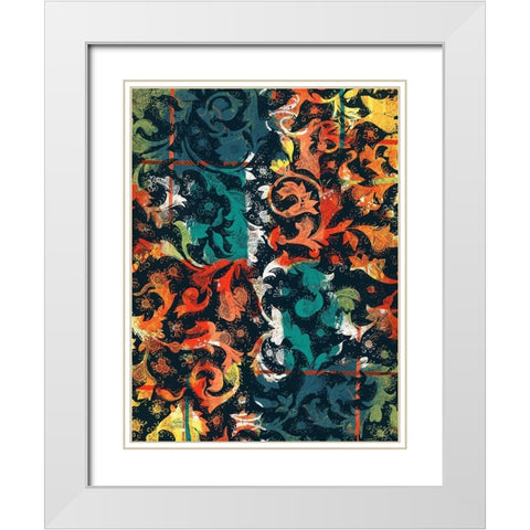 Coastal Floral Patch White Modern Wood Framed Art Print with Double Matting by Grey, Jace