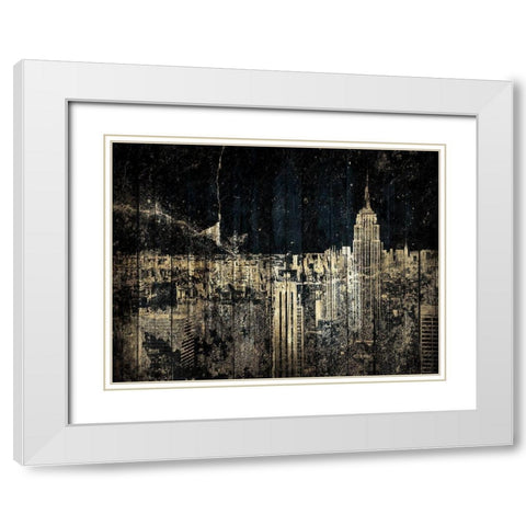 The Golden City White Modern Wood Framed Art Print with Double Matting by Grey, Jace