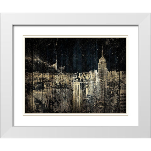 The Golden City White Modern Wood Framed Art Print with Double Matting by Grey, Jace