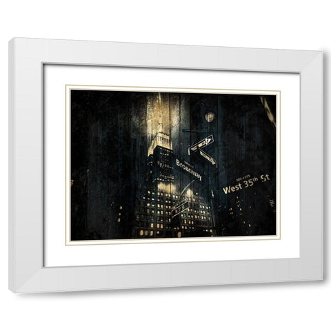 The Golden Street White Modern Wood Framed Art Print with Double Matting by Grey, Jace