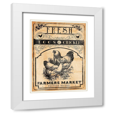 Eggs Chicken White Modern Wood Framed Art Print with Double Matting by Grey, Jace