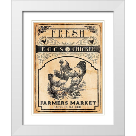 Eggs Chicken White Modern Wood Framed Art Print with Double Matting by Grey, Jace