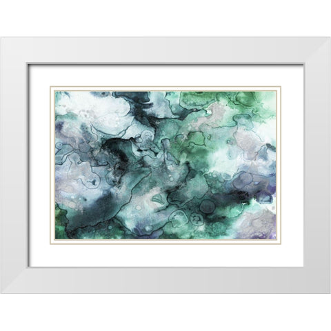 Water Rocks White Modern Wood Framed Art Print with Double Matting by Grey, Jace
