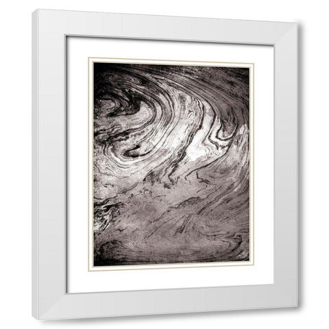 Grey Sea Marble White Modern Wood Framed Art Print with Double Matting by Grey, Jace