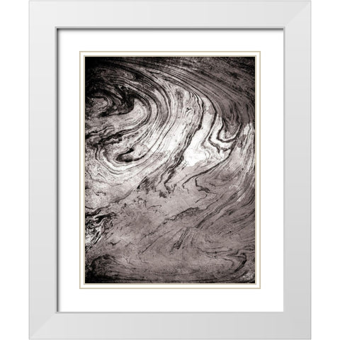 Grey Sea Marble White Modern Wood Framed Art Print with Double Matting by Grey, Jace