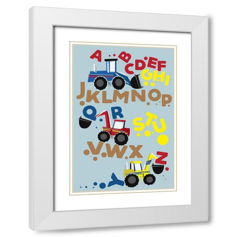 ABConstruction White Modern Wood Framed Art Print with Double Matting by Grey, Jace