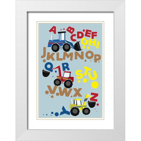 ABConstruction White Modern Wood Framed Art Print with Double Matting by Grey, Jace
