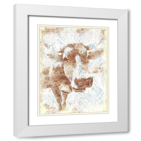 Copper Cow White Modern Wood Framed Art Print with Double Matting by Grey, Jace