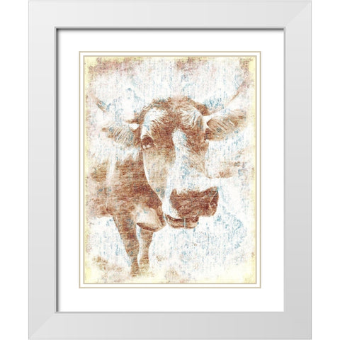 Copper Cow White Modern Wood Framed Art Print with Double Matting by Grey, Jace
