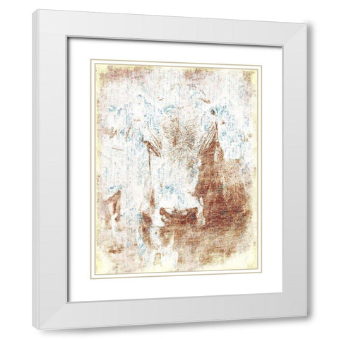 Copper Cow Again White Modern Wood Framed Art Print with Double Matting by Grey, Jace