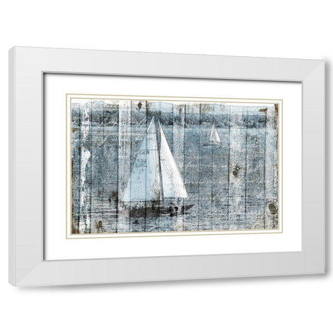 Boats Go White Modern Wood Framed Art Print with Double Matting by Grey, Jace