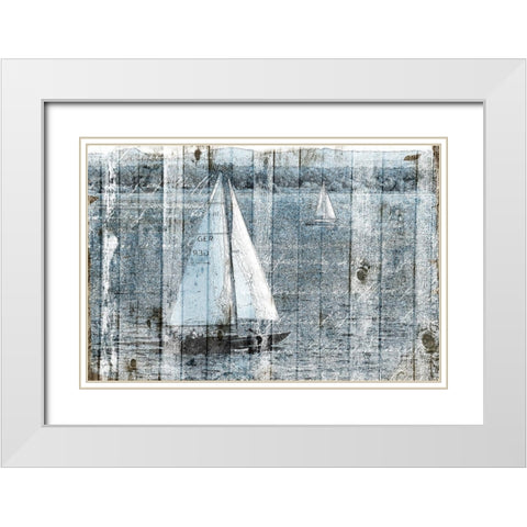 Boats Go White Modern Wood Framed Art Print with Double Matting by Grey, Jace