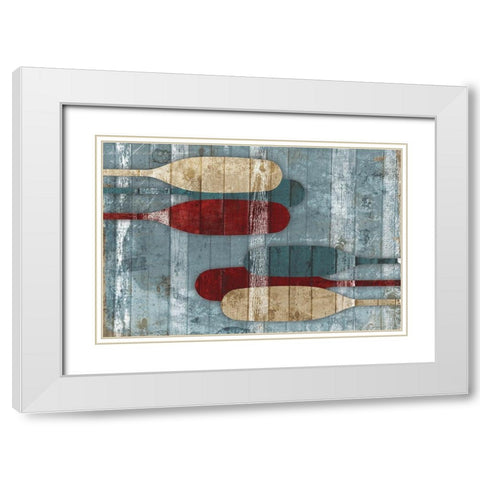 Wooden Oars White Modern Wood Framed Art Print with Double Matting by Grey, Jace