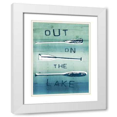 Out On The Lake White Modern Wood Framed Art Print with Double Matting by Grey, Jace