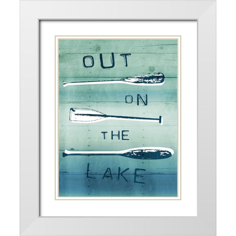 Out On The Lake White Modern Wood Framed Art Print with Double Matting by Grey, Jace