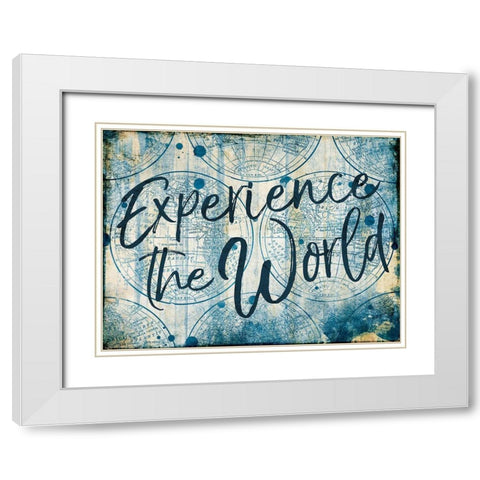 Exp The World White Modern Wood Framed Art Print with Double Matting by Grey, Jace