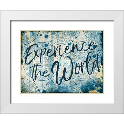 Exp The World White Modern Wood Framed Art Print with Double Matting by Grey, Jace