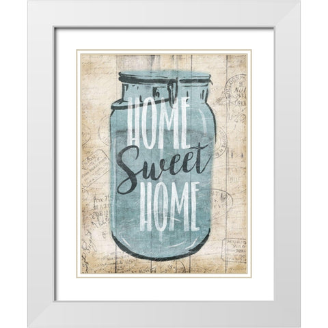 Jar Sweet Home White Modern Wood Framed Art Print with Double Matting by Grey, Jace