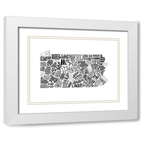 Pennsylvania White Modern Wood Framed Art Print with Double Matting by Grey, Jace